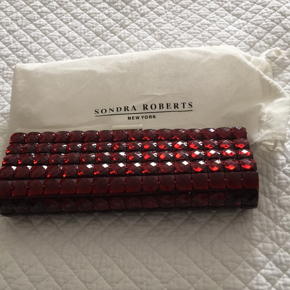 Red beaded clutch